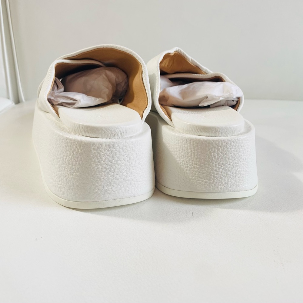 Marsell White Leather Slip-On Platforms Sandals SZ 9.5 - Picture 8 of 11